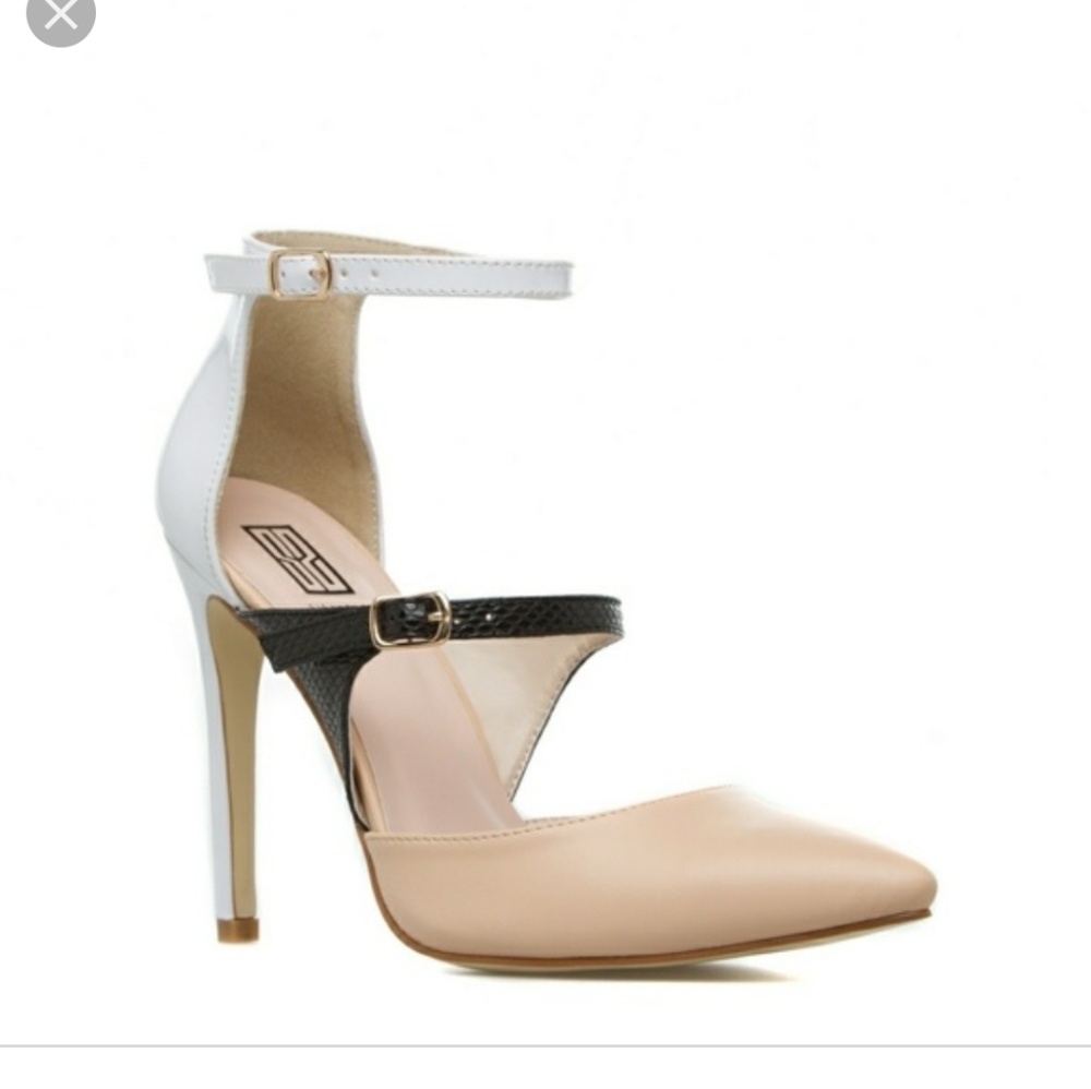 Black, White, and Nude Heels